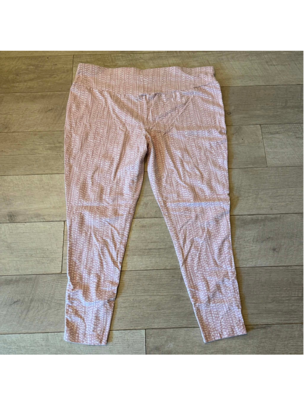 Terra & Sky Women's Leggings 2X Pink White Patterned